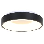 Plafondlamp Ringlede 2563ZW Zwarte LED lamp Ø48cm - Wit, Zwart - Elektronica, Kunststof, Metaal - Steinhauer
