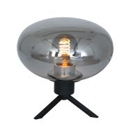 Tafellamp Reflexion 2681ZW zwarte lamp met smoke glas - Zwart - Elektronica, Glas, Metaal - Steinhauer
