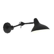 Zwarte wandlamp Kasket 2693ZW met grote fitting en schakelaar - Wit, Zwart - Elektronica, Kunststof, Metaal - Steinhauer