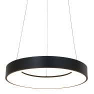 Hanglamp Ringlede 2695ZW Zwart rond 48 cm - Wit, Zwart - Elektronica, Kunststof, Metaal - Steinhauer