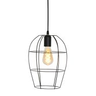 Hanglamp Minimalics 2705ZW Zwart – Stijlvol open design met E27 fitting - Zwart - Elektronica, Kunststof, Metaal - Steinhauer