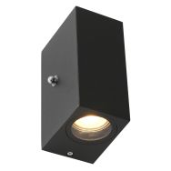 Buitenlamp Logan 2721ZW - zwarte sensorlamp met up-down licht - Zwart - Elektronica, Glas, Metaal - Steinhauer