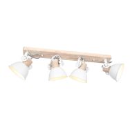 Plafondlamp Gearwood 2729W Wit E27 fitting - Wit - Hout, Metaal - Steinhauer