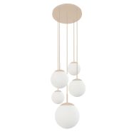 Hängelampe Bollique 2730CR crème 5-flammige Designlampe mit matt weißem Glas