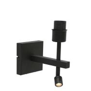 Zwarte wandlamp Stang 2995ZW met leeslamp zonder kap - Zwart - Elektronica, Kunststof, Metaal - Steinhauer