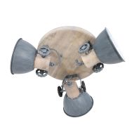 Plafondlamp Gearwood 3063GR Grijs E27 - Grijs - Hout, Metaal - Steinhauer