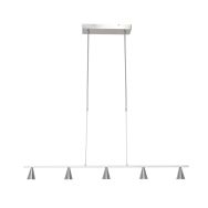 Hanglamp Vortex 3066ST Staal 5 lichts lichtkleur instelbaar - Staal - Elektronica, Kunststof, Metaal - Steinhauer