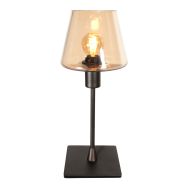 Tischlampe Ancilla 3102CA cacao touch on/off mit bernsteinfarbenem Glas