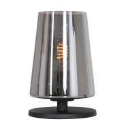 Tafellamp Ancilla 3103ZW zwart touch on/off met smoke glas - Zwart - Elektronica, Glas, Metaal - Steinhauer