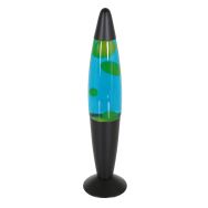 Lavalamp Volcan 3116ZW staal met groen blauwe vloeistof - Blauw, Groen, Zwart - Elektronica, Glas, Metaal - Steinhauer