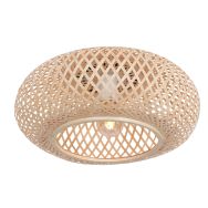 Plafondlamp Maze 3128BE – beige bamboe lamp met rustige sfeer - Beige - Bamboe, Metaal - Steinhauer