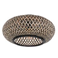 Plafondlamp Maze 3129BE – bamboe sfeerlamp met speels licht - Beige, Zwart - Bamboe, Metaal - Steinhauer