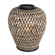 Tafellamp Maze 3131BE – Bamboe sfeerlamp met speels licht - Beige, Zwart - Bamboe, Metaal - Steinhauer