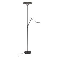 Vloerlamp Soleil 3258ZW Zwart met verstelbare leesarm - Zwart - Elektronica, Kunststof, Metaal - Steinhauer