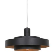Zwarte Hanglamp Flinter 3329ZW  Uniek Design met Luxueuze Uitstraling - Goud, Zwart - Elektronica, Kunststof, Metaal - Ste...