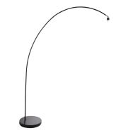 Booglamp Solva 3409ZW – zwarte vloerlamp zonder kap met E27 fitting - Zwart - Metaal - Steinhauer