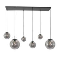 Hanglamp Bollique New 3499ZW Zwart 6 lichts E27 - Zwart - Elektronica, Glas, Metaal - Steinhauer