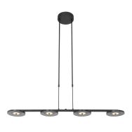 Hanglamp Turound 3512ZW Zwart 4-lichts - Zwart - Elektronica, Glas, Metaal - Steinhauer