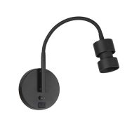 Upround 3517ZW wandlamp zwart met 2 x USB en flexibele arm - Zwart - Elektronica, Kunststof, Metaal - Steinhauer (foto 3)