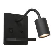 Wandlamp Upround 3654ZW Zwart met draadloze telefoonlader - Zwart - Elektronica, Kunststof, Metaal - Steinhauer (foto 3)