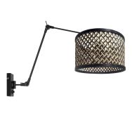 Wandlamp Prestige Chic 3794ZW met bamboe kap naturel/zwart