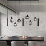 Hängelampe Reflexion 3796ZW Schwarz mit 3 GU10-Leuchtstoffröhren