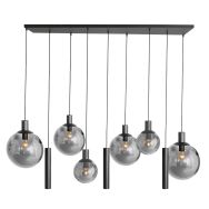 Hanglamp Bollique 3798ZW zwarte 9 lichts lamp met smoke glas - Zwart - Elektronica, Glas, Metaal - Steinhauer (foto 2)