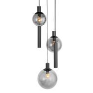 Hanglamp Bollique 3800ZW zwarte 5 lichts lamp met smoke glas - Zwart - Elektronica, Glas, Metaal - Steinhauer (foto 2)
