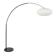 Arc lamp Luma Nola 3807ZW black with white fabric shade