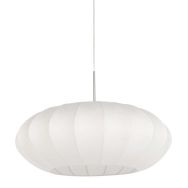 Hanglamp Luma Nola 3808ST staal met witte zijden kap