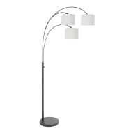 Lampadaire Arc 3 Lumières Sparkled Light 3825ZW avec abat-jours en lin blanc