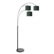 3-flammige Stehlampe Sparkled Light 3827ZW mit grünen Samtschirmen