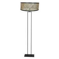 Black floor lamp Stang 3845ZW with bamboo shade Ø50