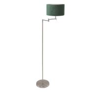 Staalkleurige vloerlamp Bella 3880ST met groen velours kap - Groen - Metaal, Textiel - Steinhauer (foto 2)