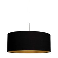Suspension Sparkled Light 3959ST acier avec abat-jour en lin noir doré