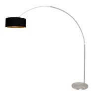 Arc Lamp Sparkled Light 3963ST steel with black linen shade