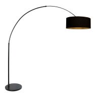 Arc lamp Sparkled Light 3965ZW black with black linen gold shade