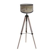 Floor lamp Triek 4098ZW with natural/black bamboo shade Ø40 cm