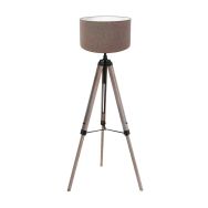 Floor lamp Triek 4099ZW with gray linen shade Ø40 cm