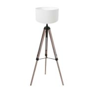 Floor lamp Triek 4100ZW with white linen shade for soft light