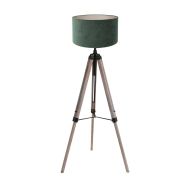 Floor lamp Triek 4104ZW with green velvet shade Ø40 cm