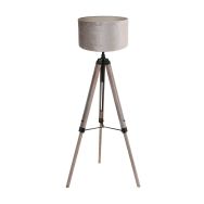 Bodenlampe Triek 4106ZW mit grauem Velours-Schirm Ø40 cm