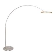 Arc lamp Ringlux 4130ST steel-colored LED floor lamp with class