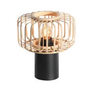 Table lamp Breeza-Beach 4143ZW black with bamboo shade Ø20 cm
