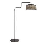 Black Floor Lamp Bloeba 4170ZW with Natural Black Bamboo Shade