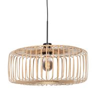 Hanglamp Breeza-Beach 4184ZW zwart met bamboe kap Ø60 cm