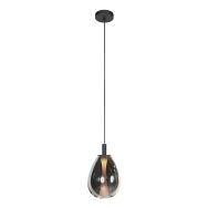 Glimsy 4199ZW Pendelleuchte – Schwarzes Glas Ø22 cm