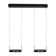 Suspension noire Mykty 4204 – Deux anneaux flottants, réglables en hauteur individuellement, 6500 lumens, 2700K