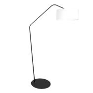 Black floor lamp Zig-Zag 4244ZW with white coarse linen shade – Unique design and functional use