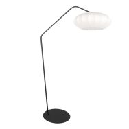Lampe sur pied noire Zig-Zag 4249ZW avec abat-jour en soie blanche – Design unique et utilisation fonctionnelle